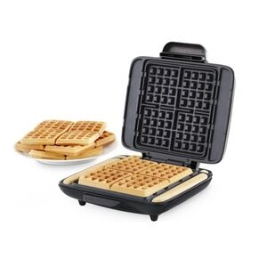 Dash No Drip Waffle Maker Non-Stick Easy Wipe Clean 1200 Watt Black Graphite NEW